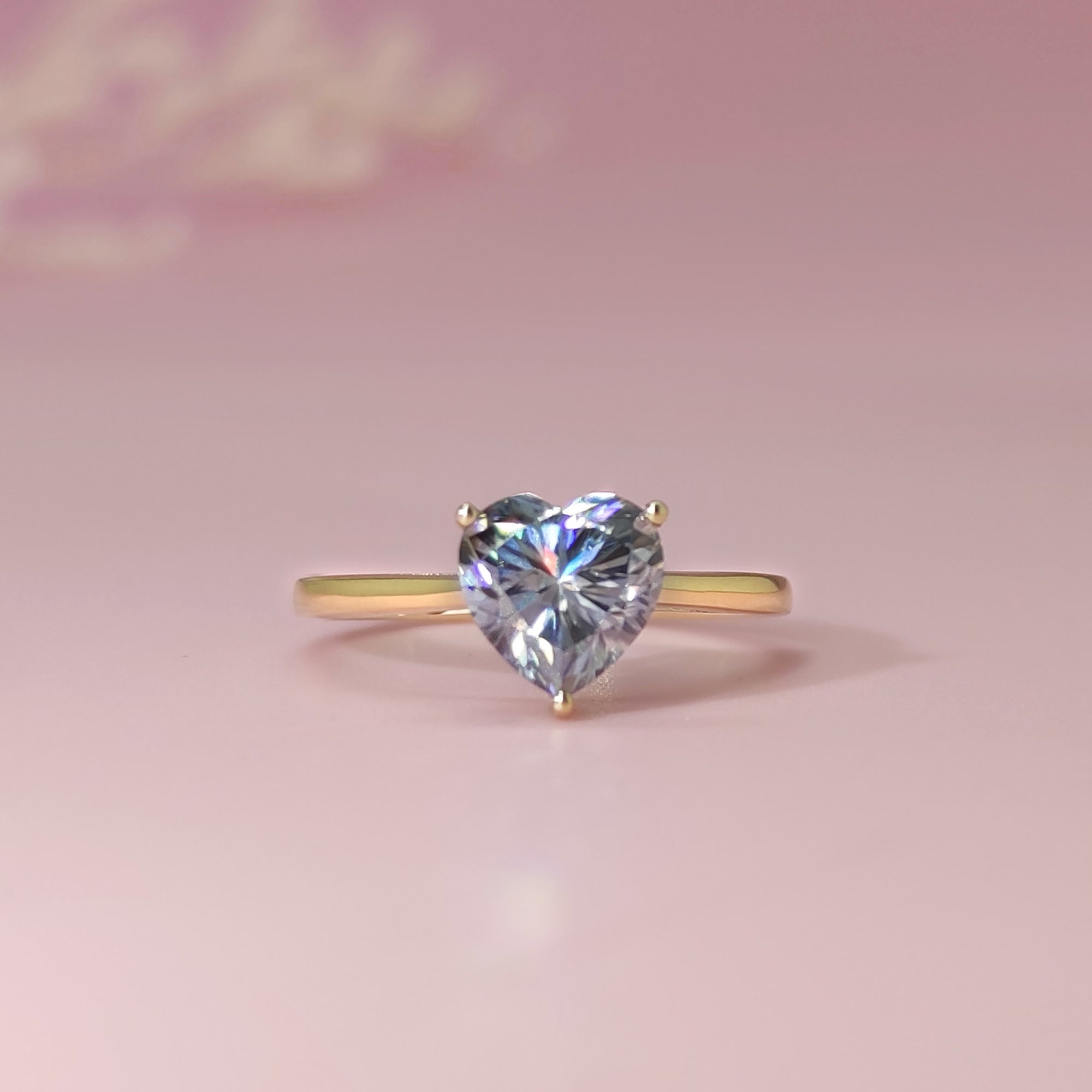 Heart-Shaped Moissanite Ashes Ring for Remembrance