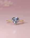 Heart-Shaped Moissanite Ashes Ring for Remembrance