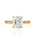 Twilight Whisper: Radiant Cut Moissanite Ashes Ring