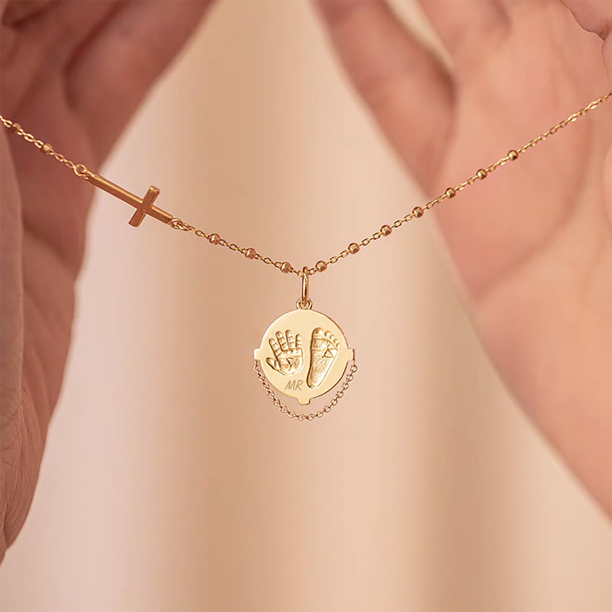 Solid Gold Footprint Necklace - A Timeless Memorial Keepsake