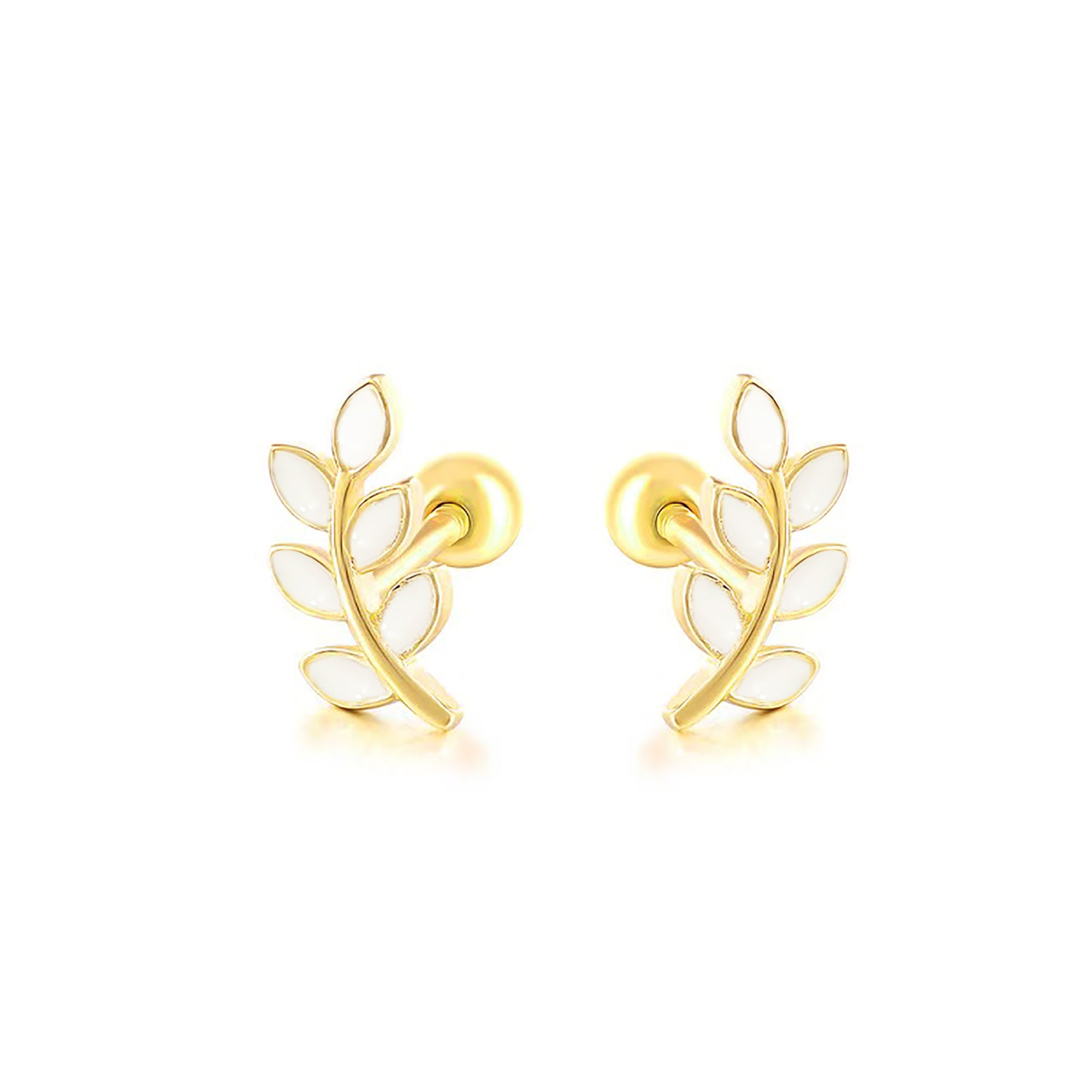 Personalized Breastmilk Earrings - Golden Laurel