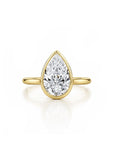 Liquid Aura: Elegant Pear Cut Solitaire Ring Lab-Grown Diamond Ring Engagement Ring