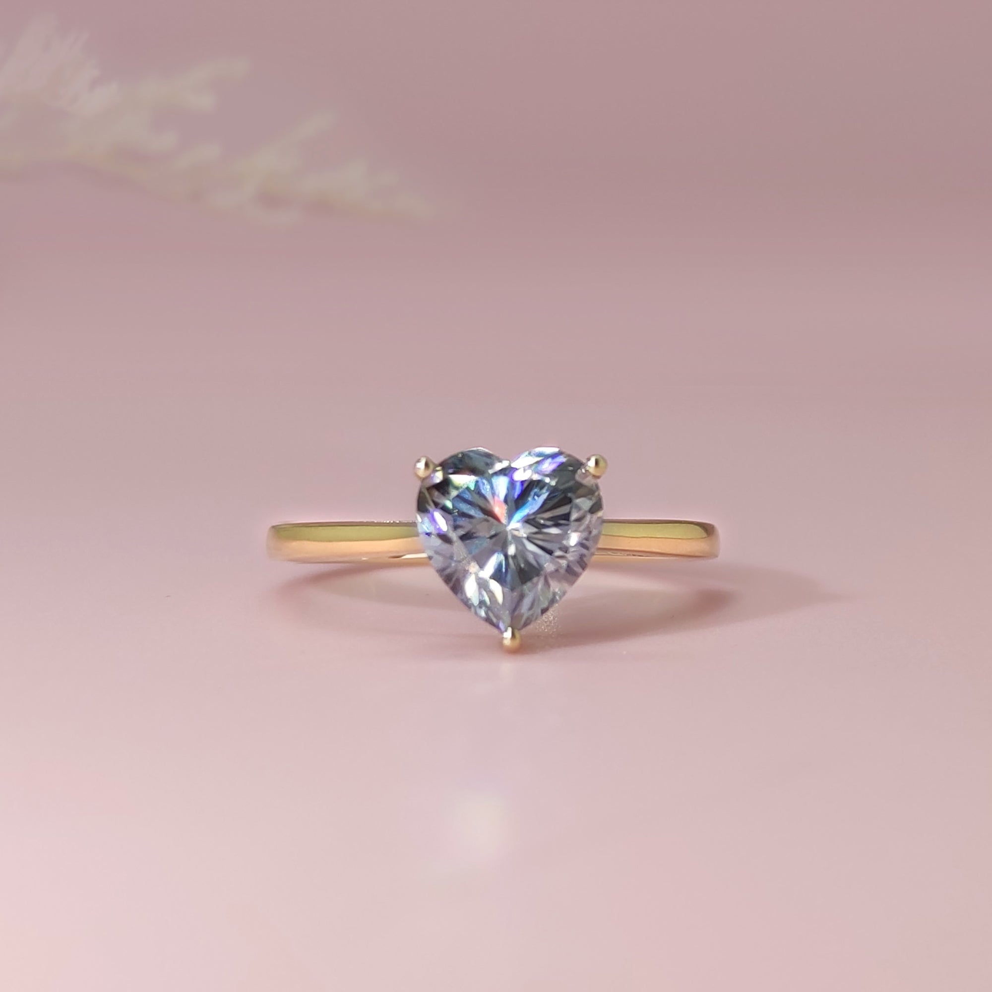 Heart-Shaped Moissanite Ashes Ring for Remembrance