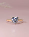 Heart-Shaped Moissanite Ashes Ring for Remembrance