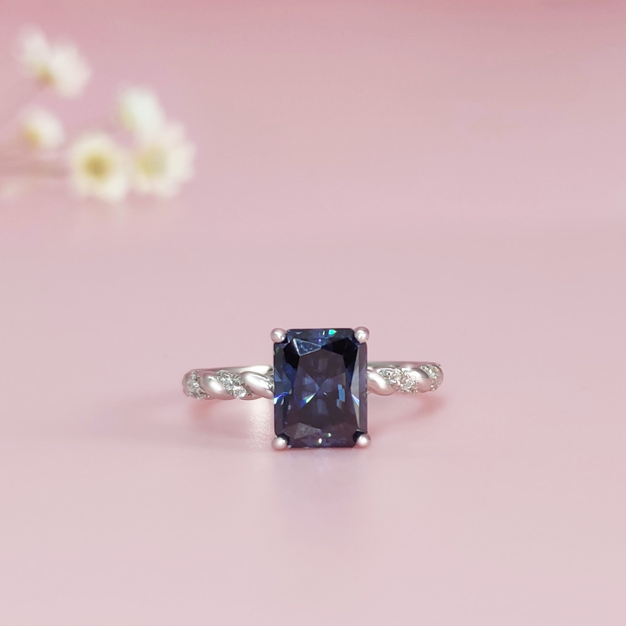 Handcrafted Twilight Whisper Moissanite Ashes Ring
