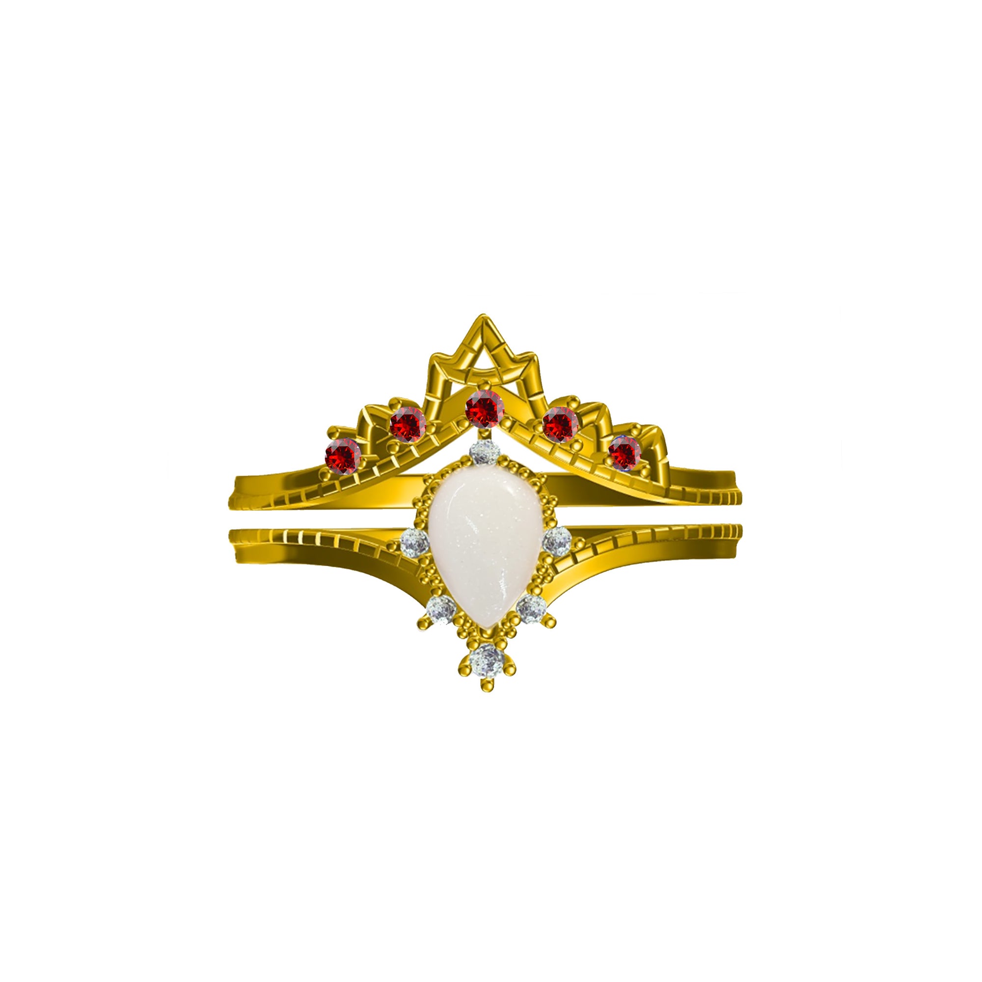 Handcrafted Moonlight Tear Solid Gold Breastmilk Ring