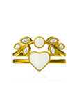 Whispering Heartleaf: Love in Solid Gold Breastmilk Rings