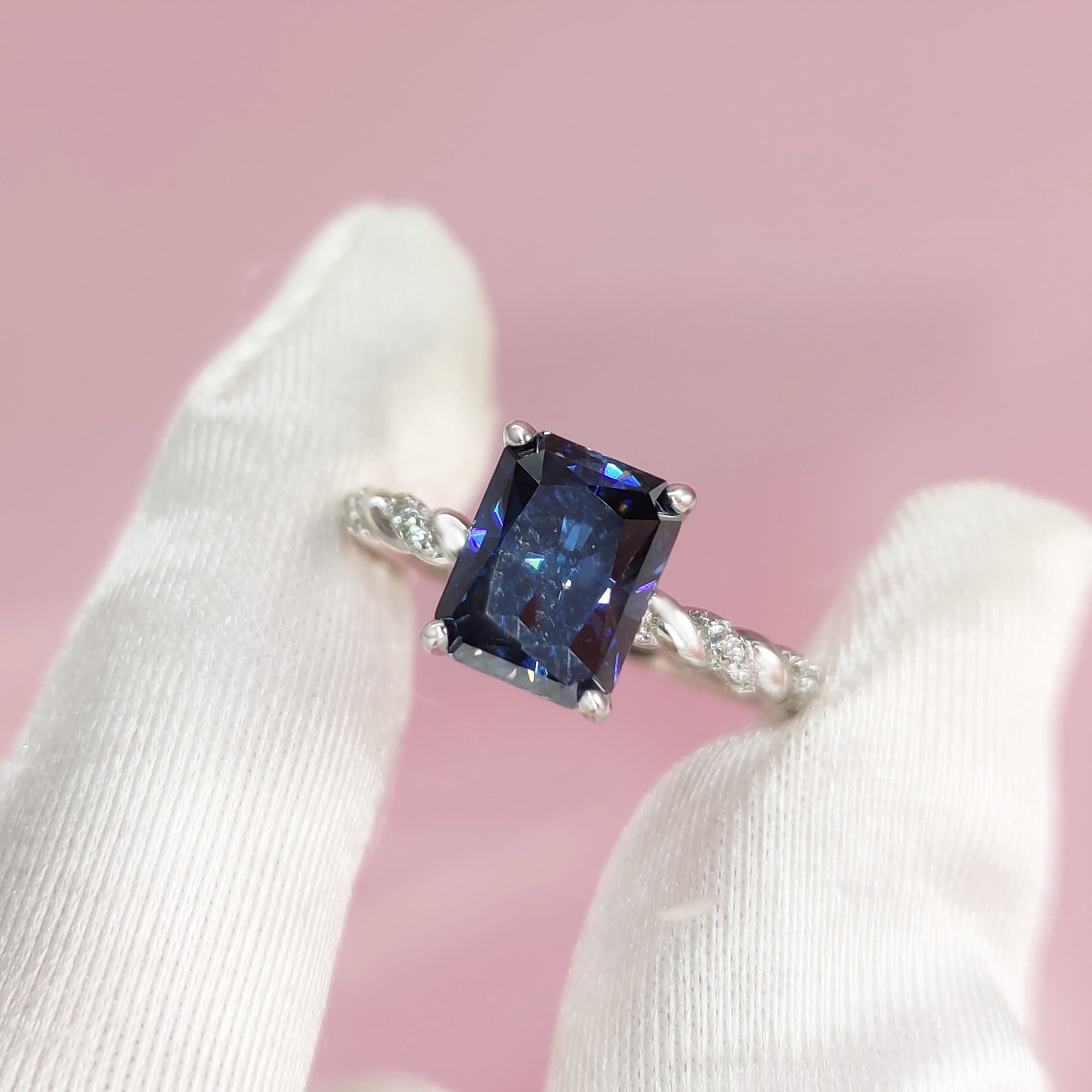 Handcrafted Twilight Whisper Moissanite Ashes Ring