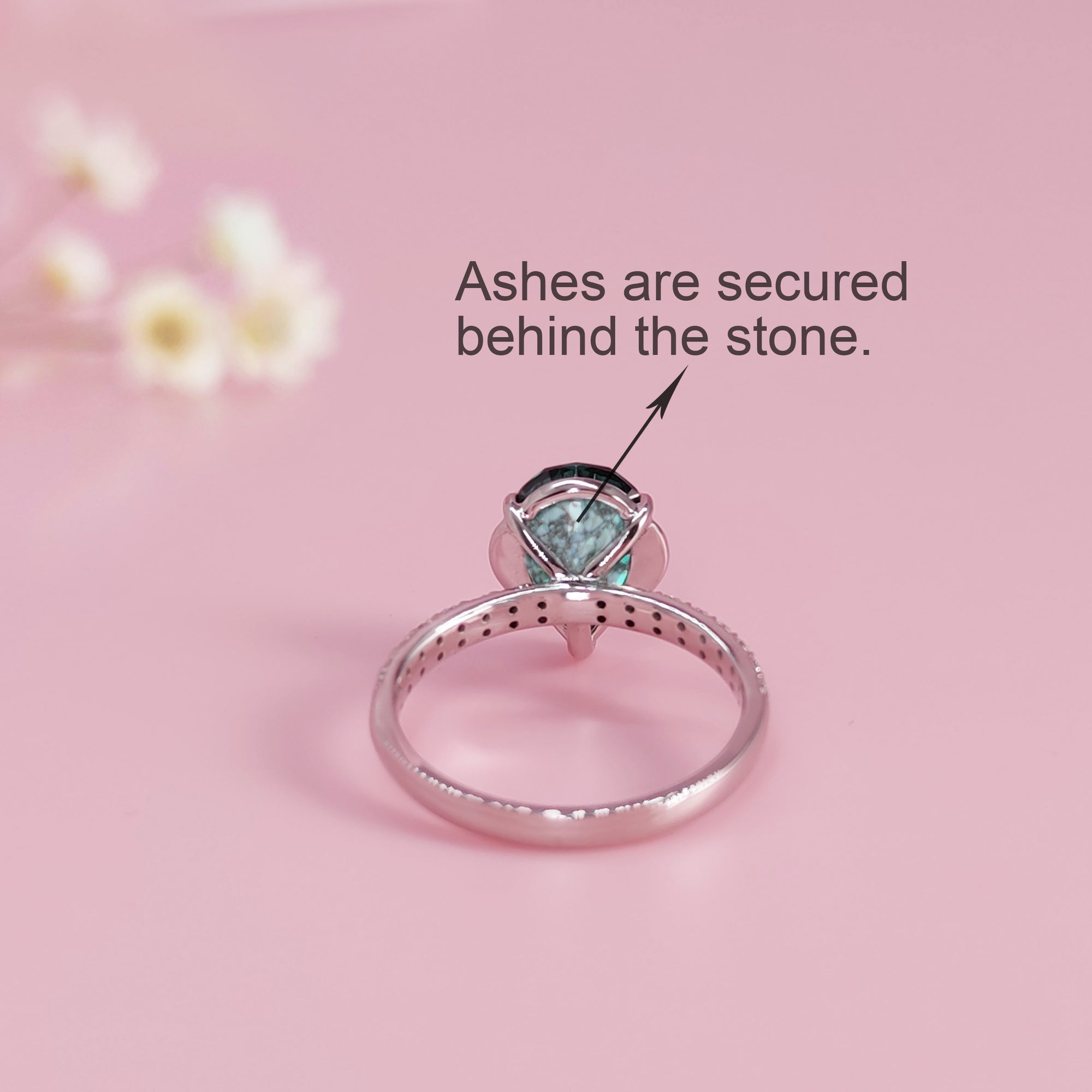 Celestial Tear: Love & Remembrance in Moissanite Ring