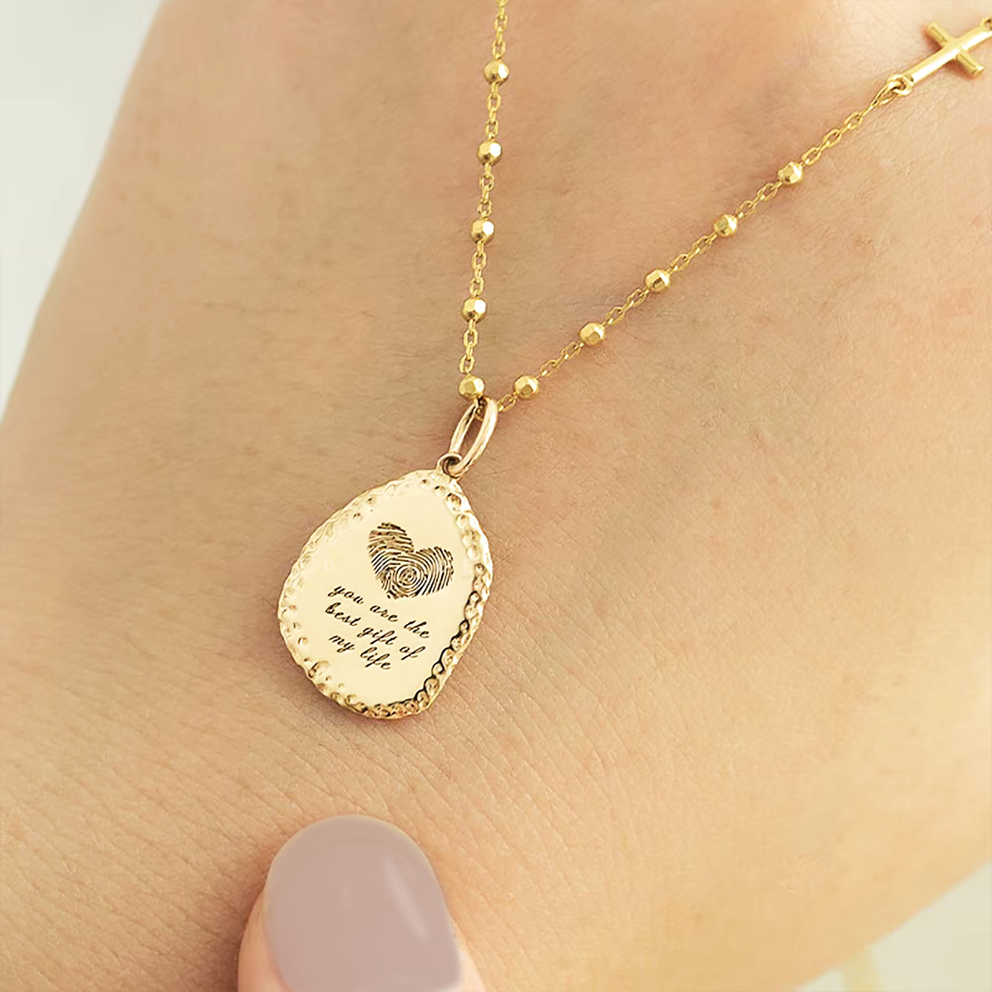 Solid Gold Footprint Necklace for Cherished Memories