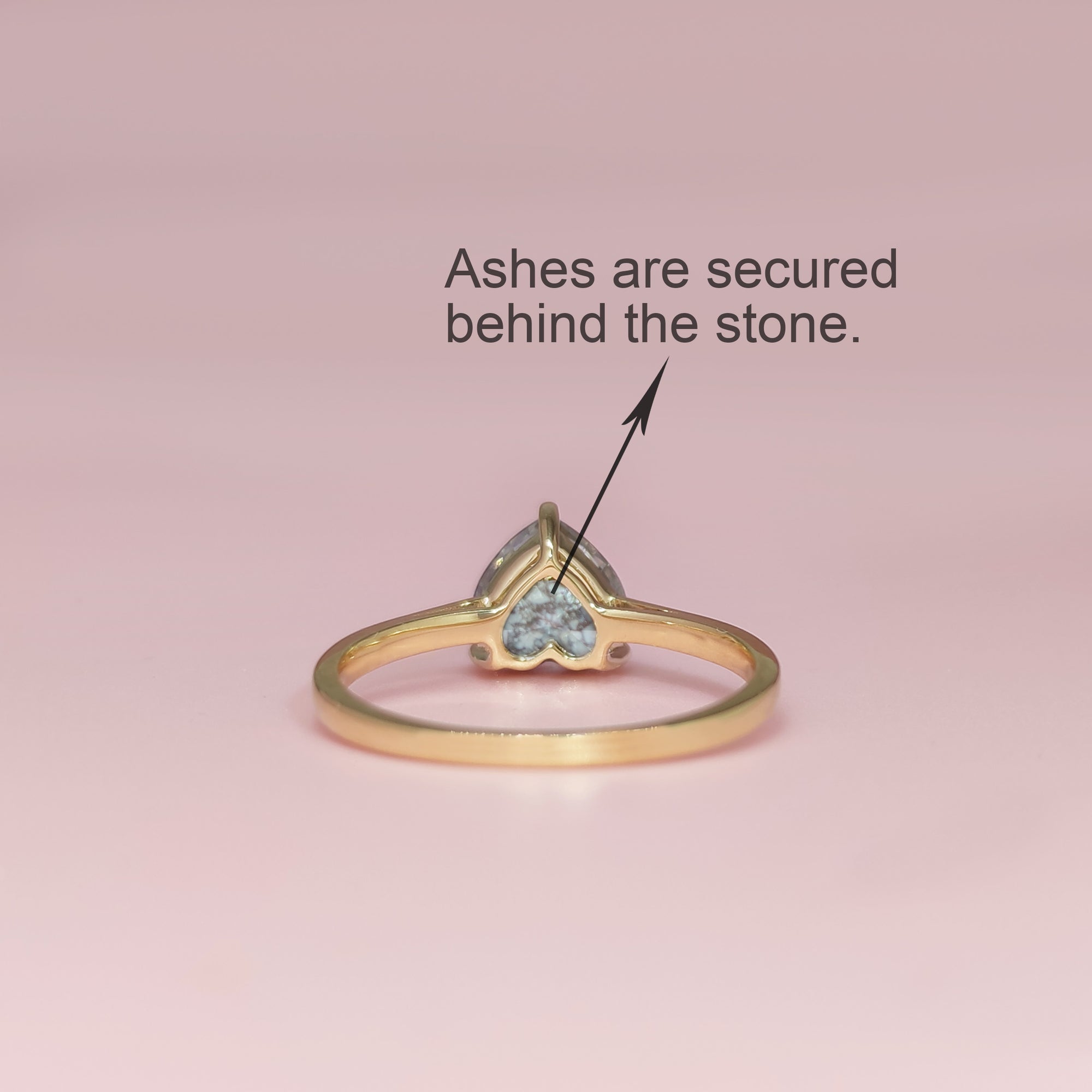 Heart-Shaped Moissanite Ashes Ring for Remembrance