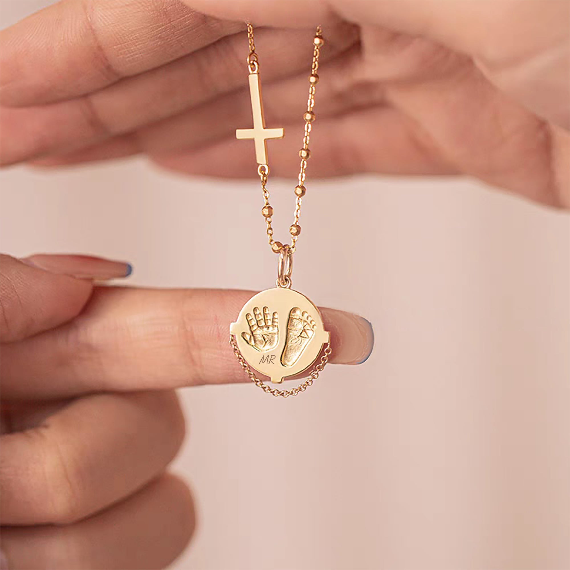 Solid Gold Footprint Necklace - A Timeless Memorial Keepsake