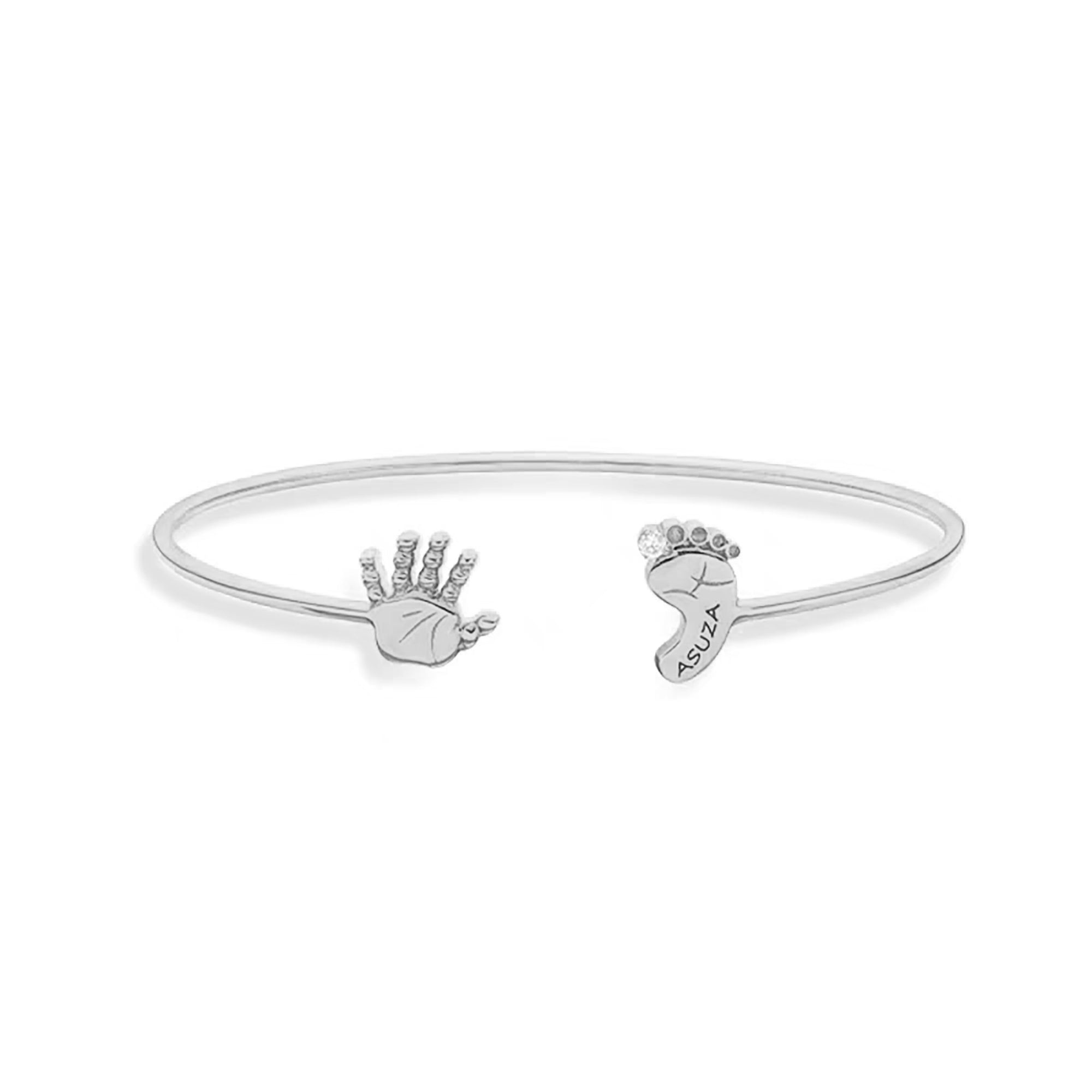 Memorial Footprint Bracelet in Solid Gold