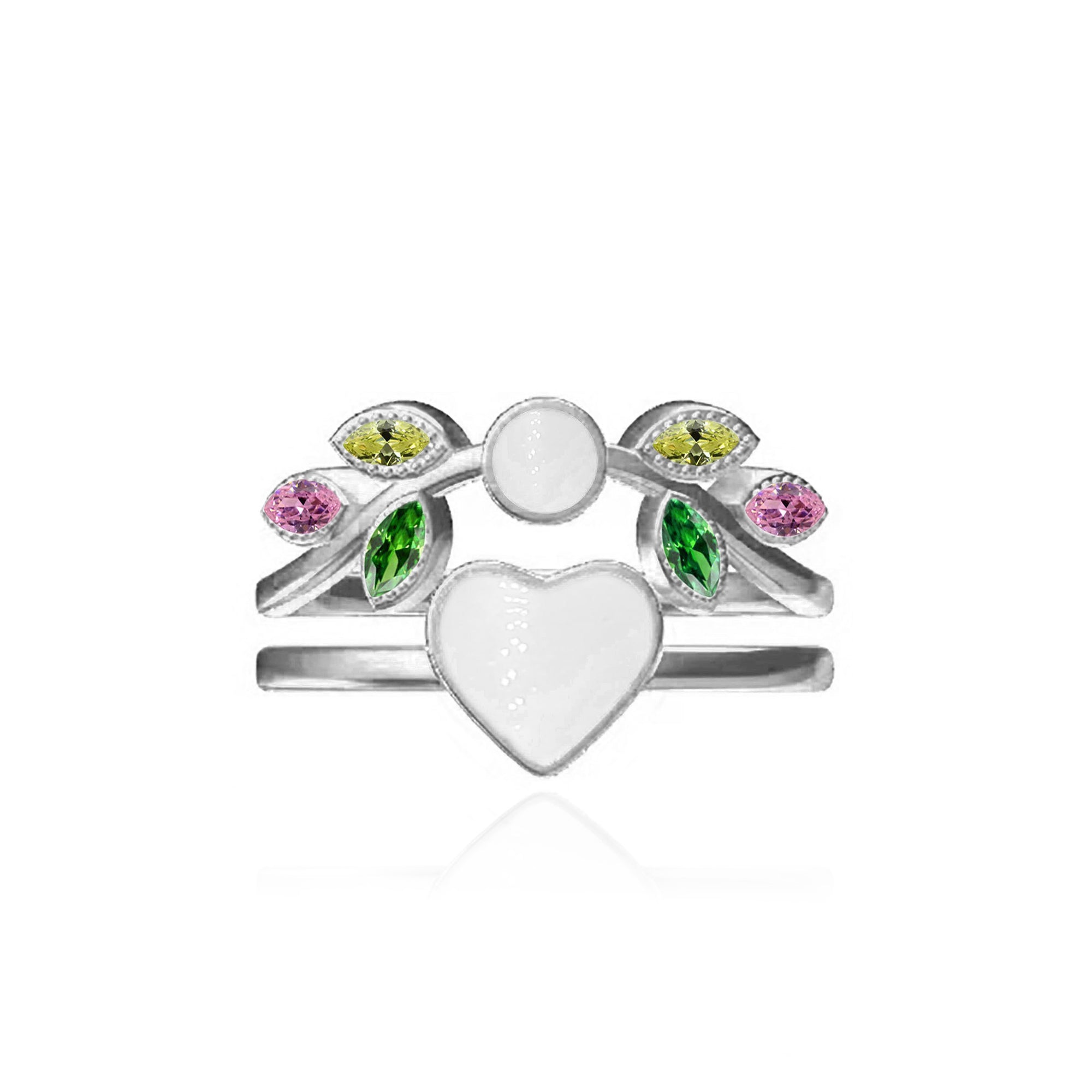 Whispering Heartleaf: Love in Solid Gold Breastmilk Rings
