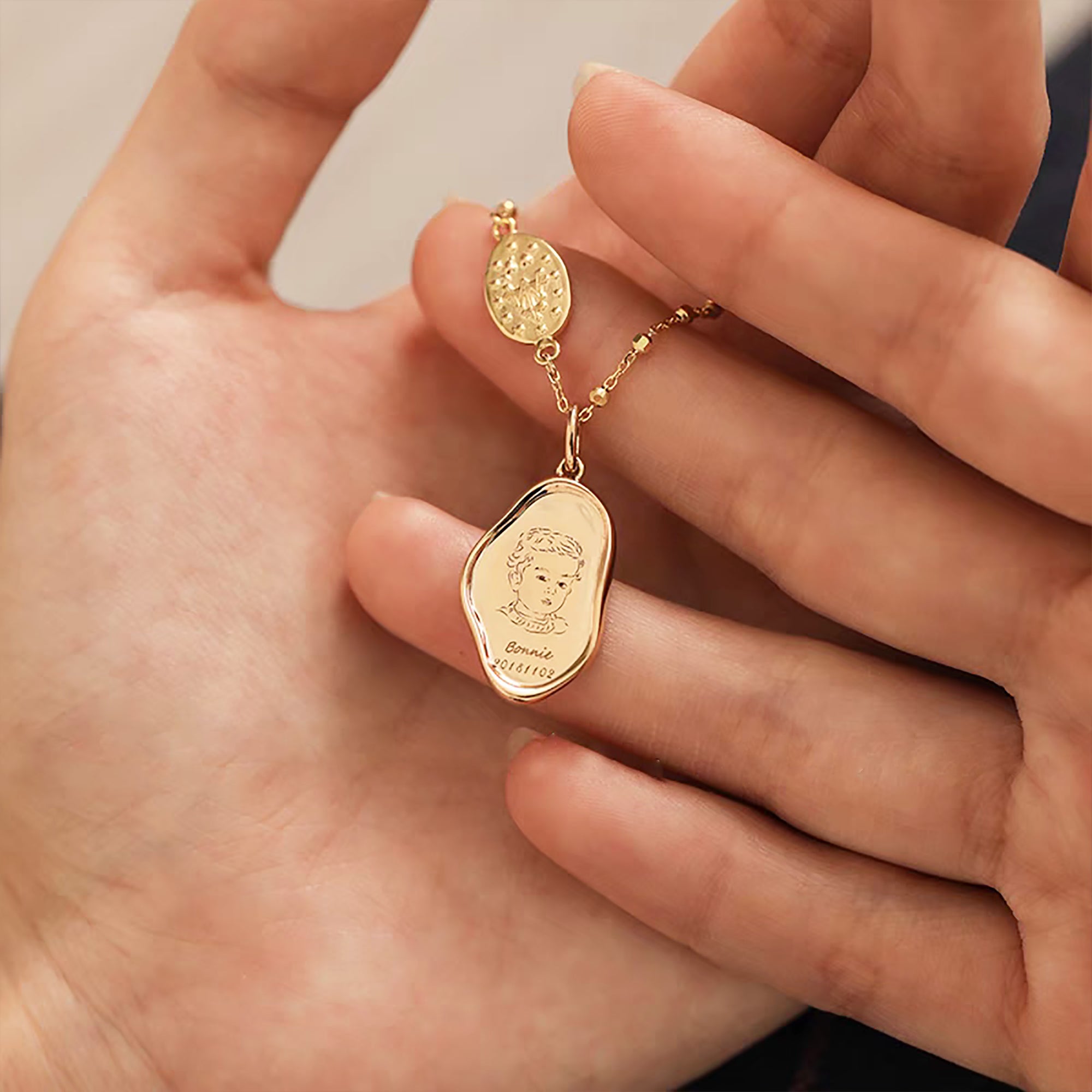 Gold Footprint Necklace: Cherish Baby's First Moments