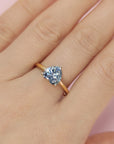 Heart-Shaped Moissanite Ashes Ring for Remembrance