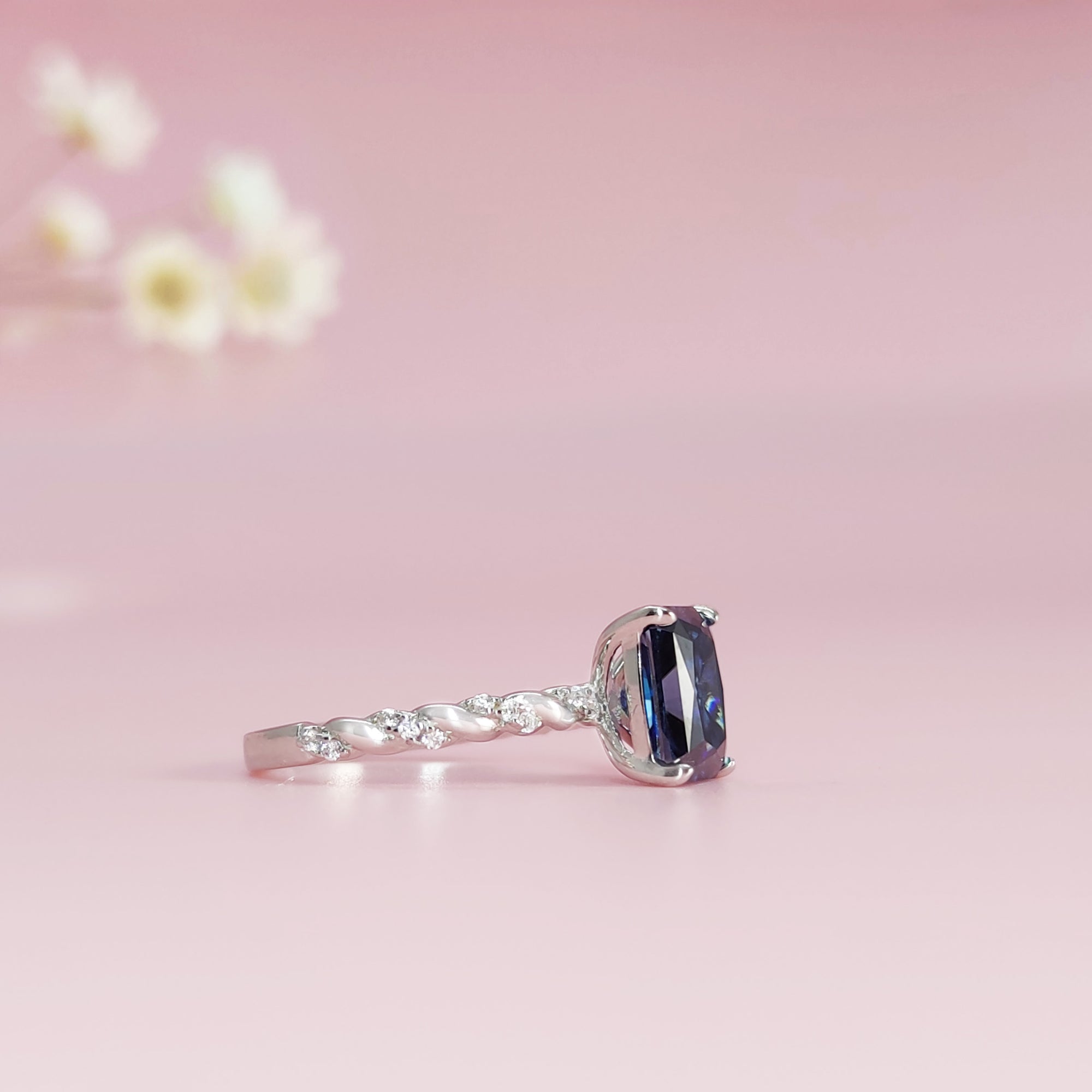 Handcrafted Twilight Whisper Moissanite Ashes Ring