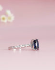 Twilight Whisper: Radiant Cut Moissanite Ashes Ring