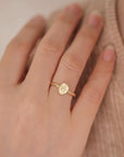 Flora's Embrace: Love in a Solid Gold Footprint Ring