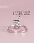 Twilight Whisper: Radiant Cut Moissanite Ashes Ring