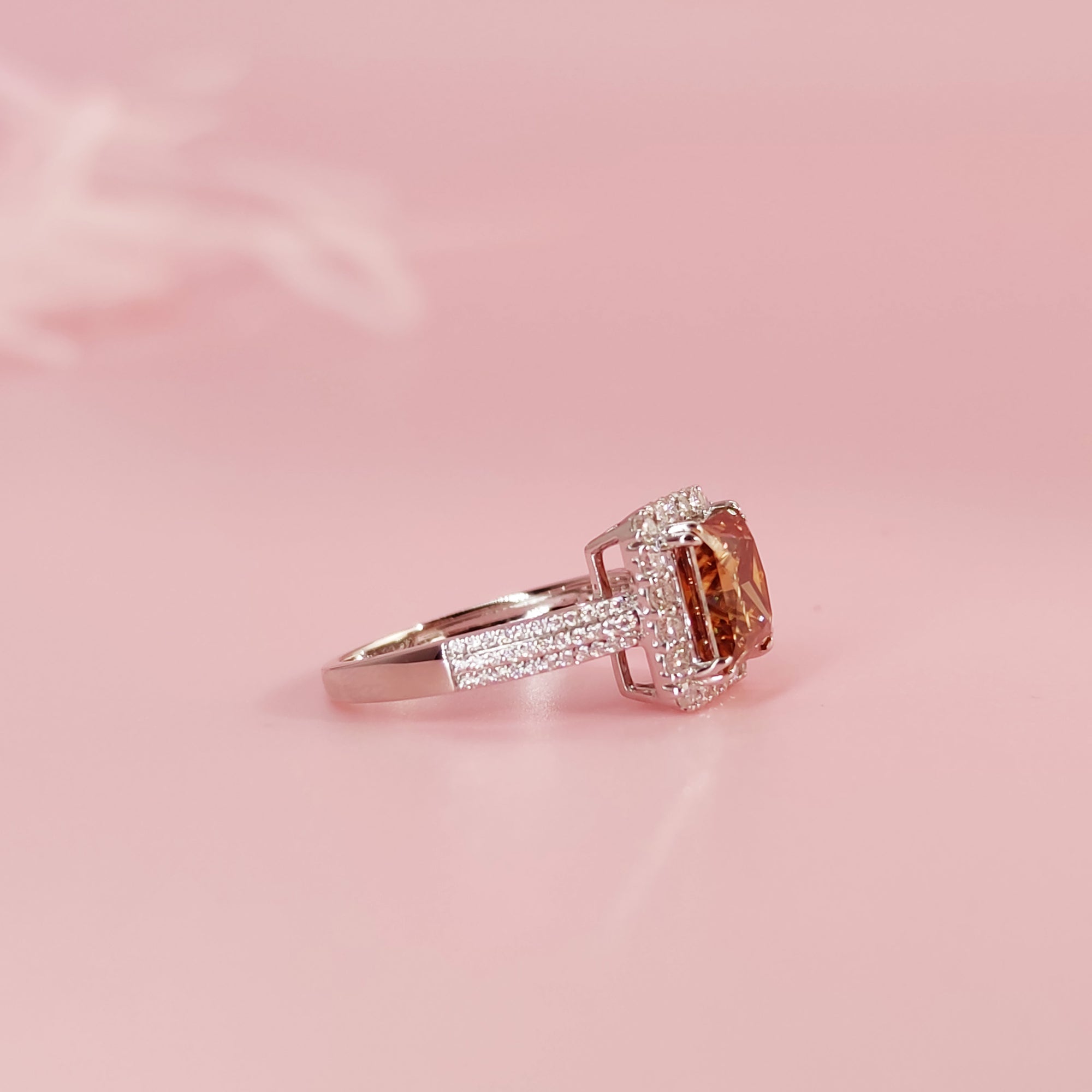 Princess Cut Moissanite Ashes Ring for Remembrance