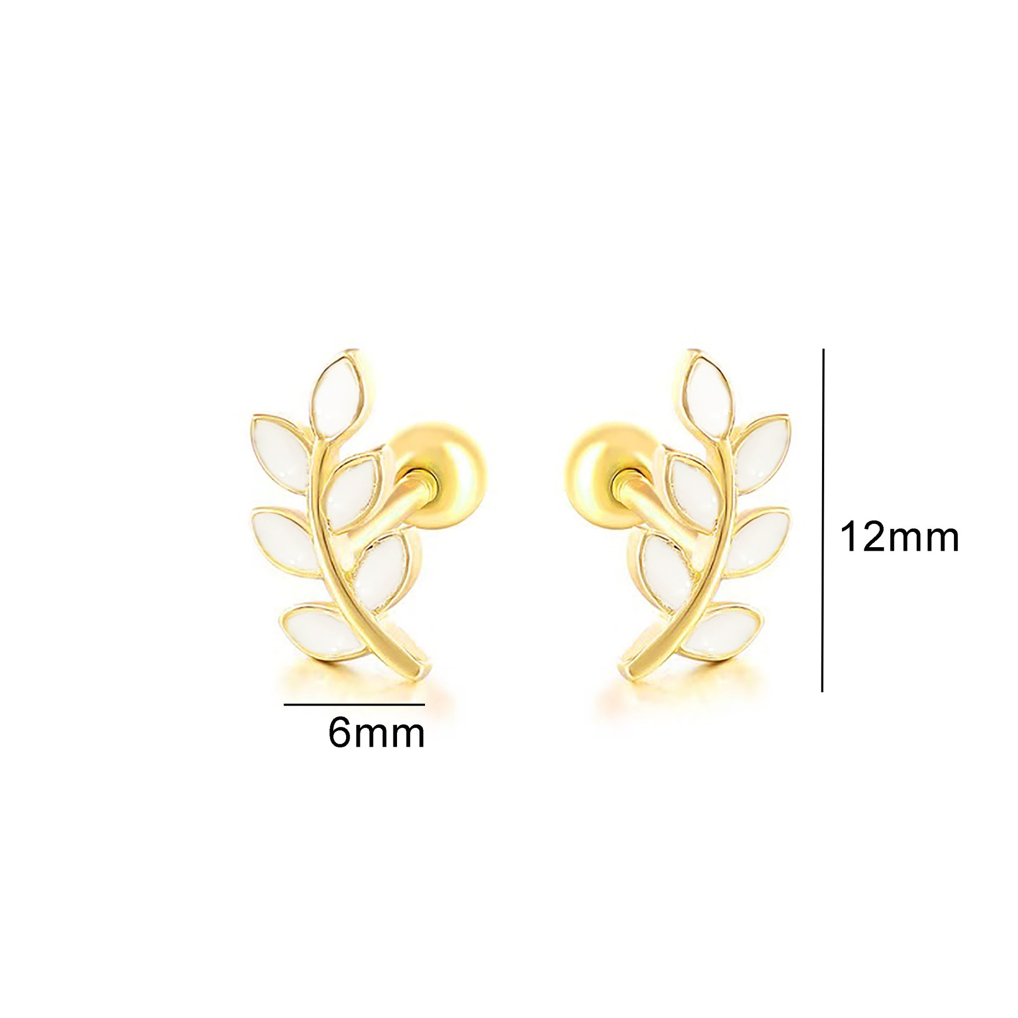 Personalized Breastmilk Earrings - Golden Laurel