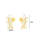 Personalized Breastmilk Earrings - Golden Laurel