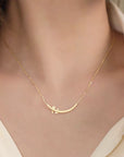 Custom Gold Footprint Necklace for Newborn Memories