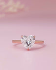 Heart-Shaped Moissanite Ashes Ring for Remembrance