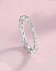Lace of Legacy : Full Band Birthstone Stackable Moissanite Ashes Ring