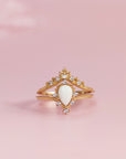 Handcrafted Moonlight Tear Solid Gold Breastmilk Ring