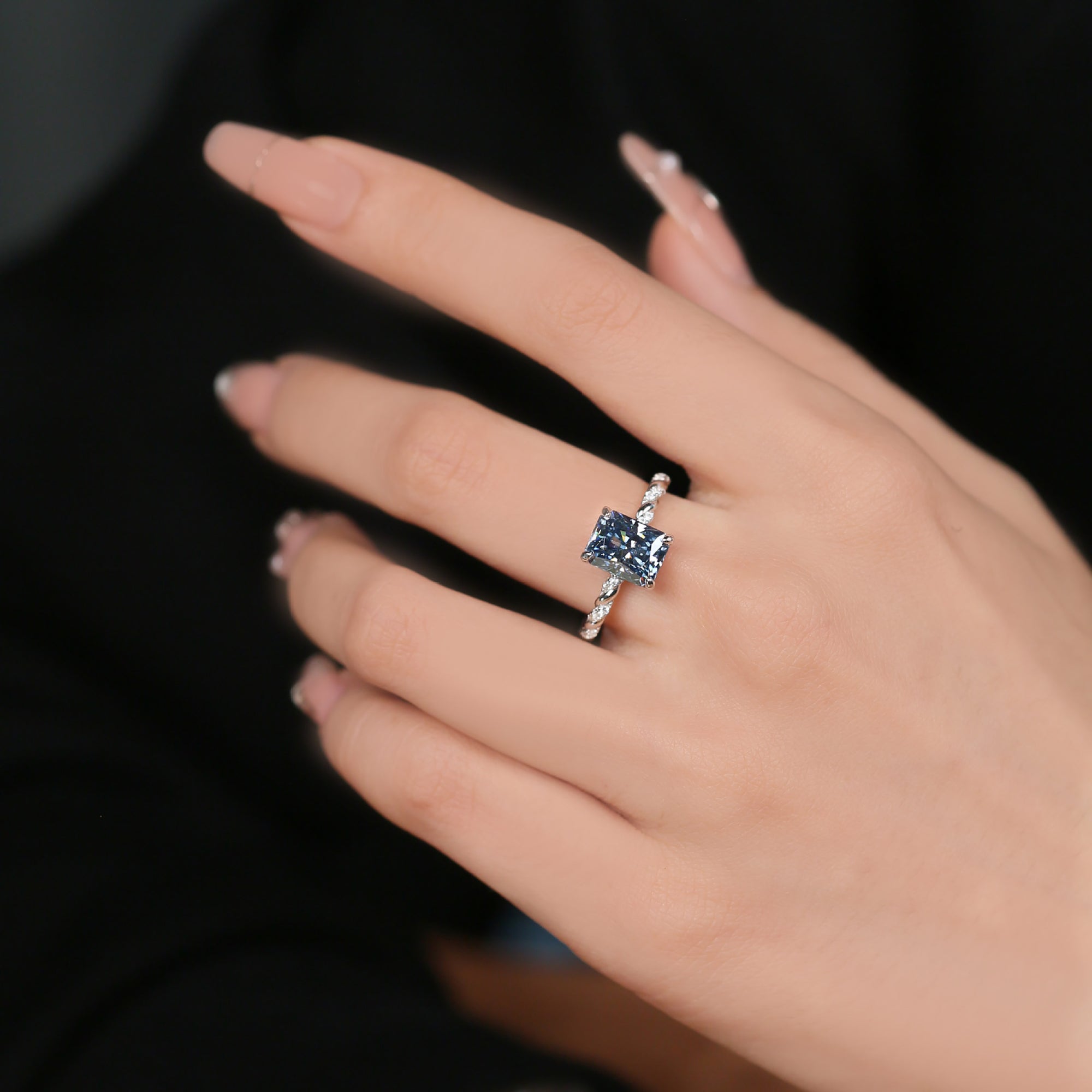 Handcrafted Twilight Whisper Moissanite Ashes Ring