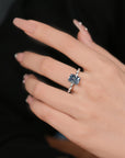 Twilight Whisper: Radiant Cut Moissanite Ashes Ring