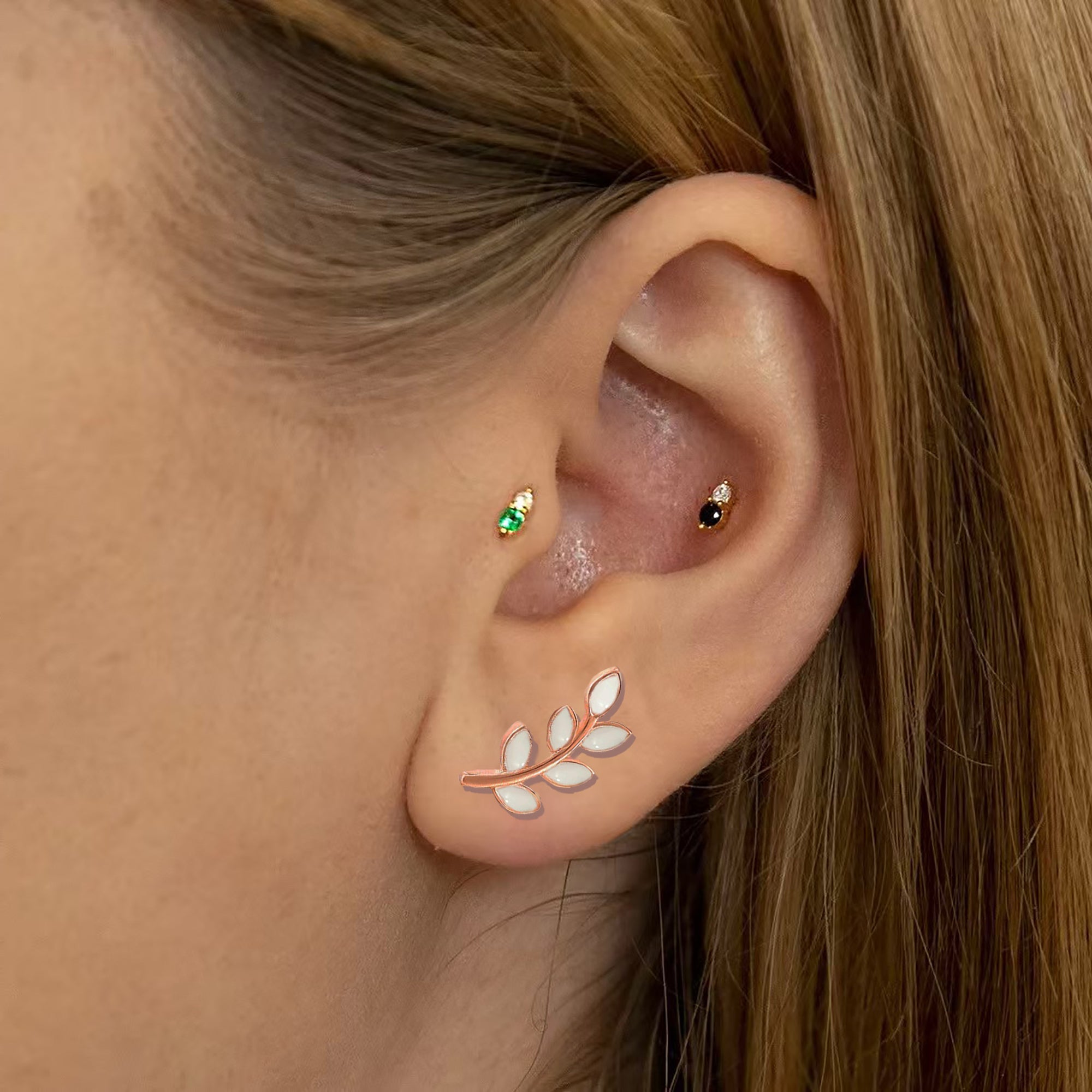 Personalized Breastmilk Earrings - Golden Laurel