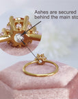 Personalized Moissanite Cremation Ashes Ring