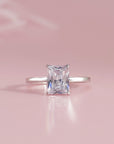 Personalized Radiant Cut Moissanite Ashes Ring