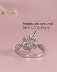 Regal Bloom Moissanite Ashes Ring – A Timeless Tribute