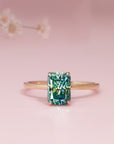 Personalized Radiant Cut Moissanite Ashes Ring