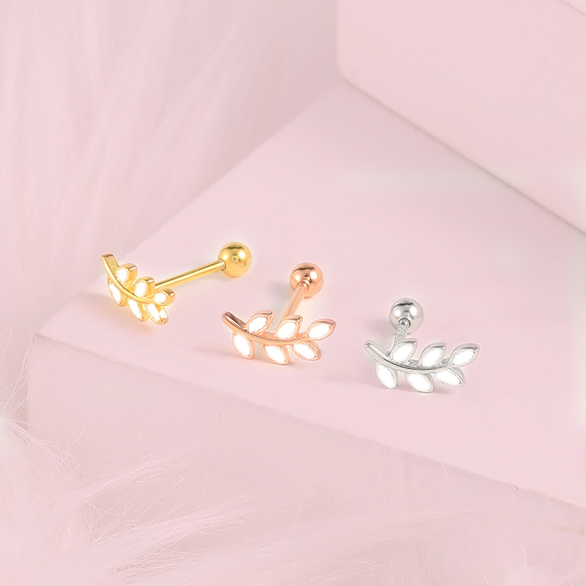 Personalized Breastmilk Earrings - Golden Laurel