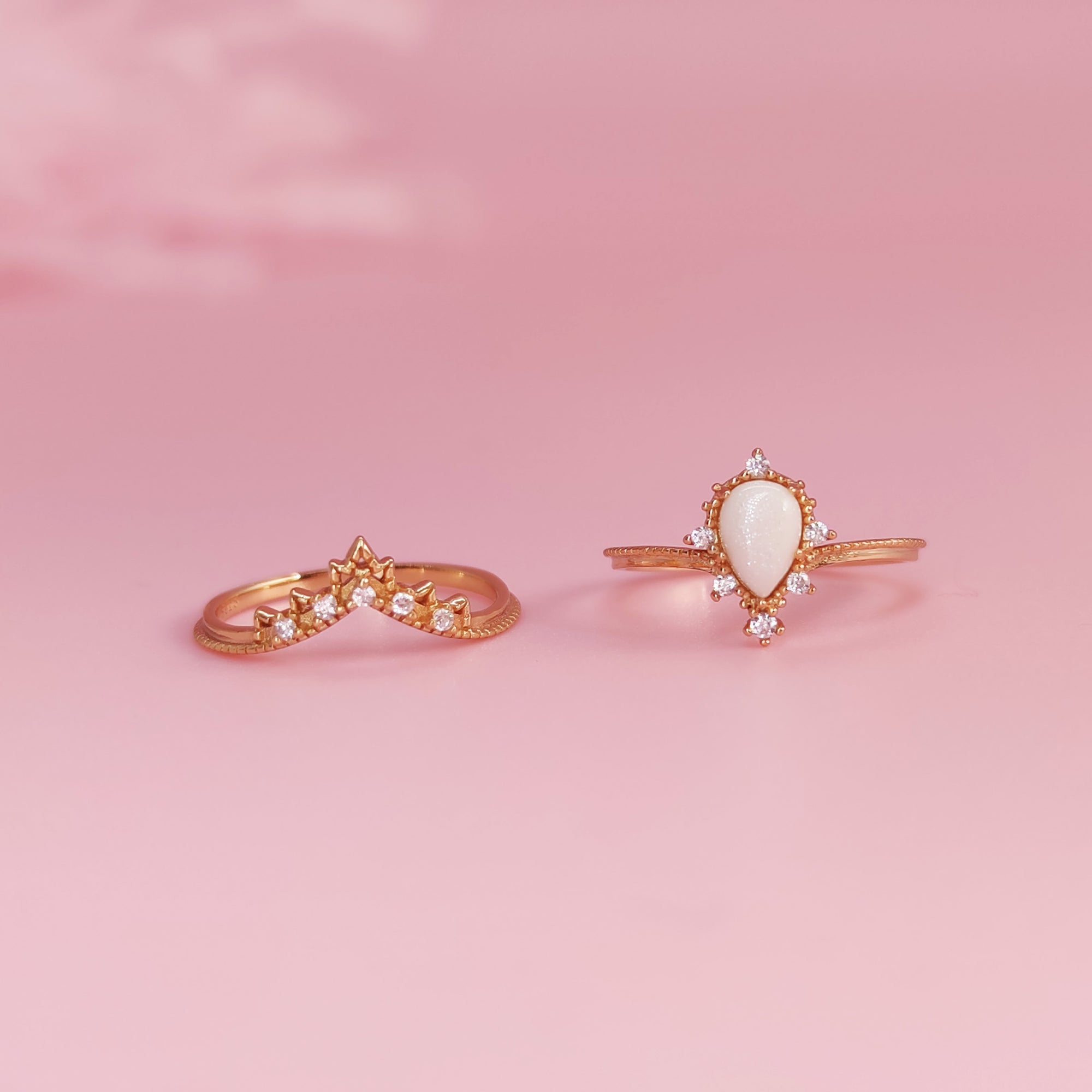 Handcrafted Moonlight Tear Solid Gold Breastmilk Ring