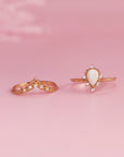 Handcrafted Moonlight Tear Solid Gold Breastmilk Ring