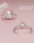 Cushion Cut Ashes Ring: A Lasting Memorial Jewelry Piece