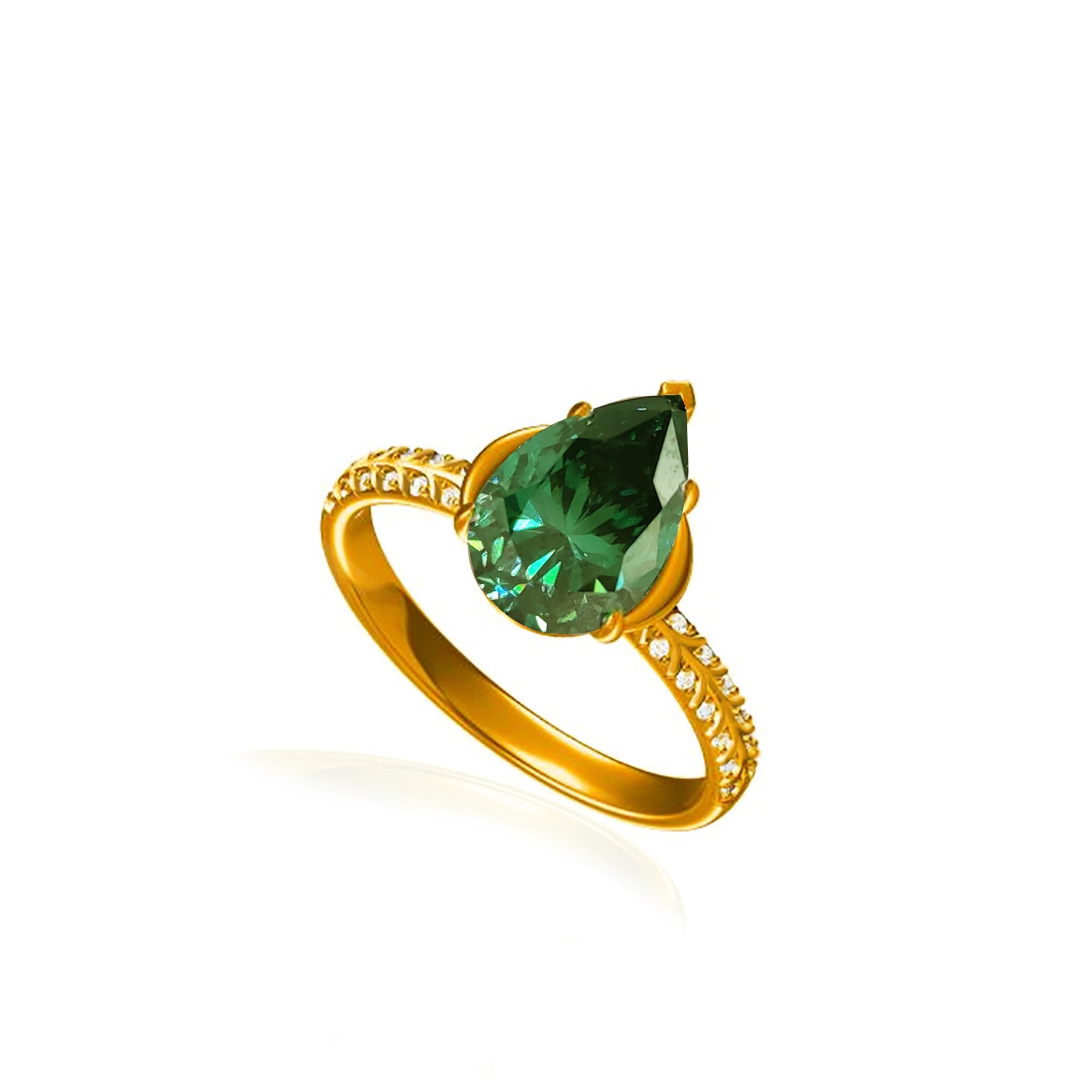 Celestial Tear: Love & Remembrance in Moissanite Ring