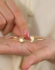 Memorial Footprint Bracelet in Solid Gold