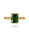 Twilight Whisper: Radiant Cut Moissanite Ashes Ring