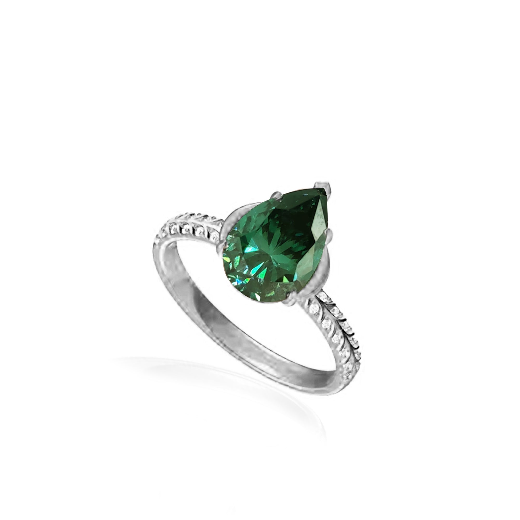 Celestial Tear: Love & Remembrance in Moissanite Ring