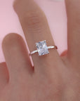 Personalized Radiant Cut Moissanite Ashes Ring
