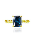 Twilight Whisper: Radiant Cut Moissanite Ashes Ring
