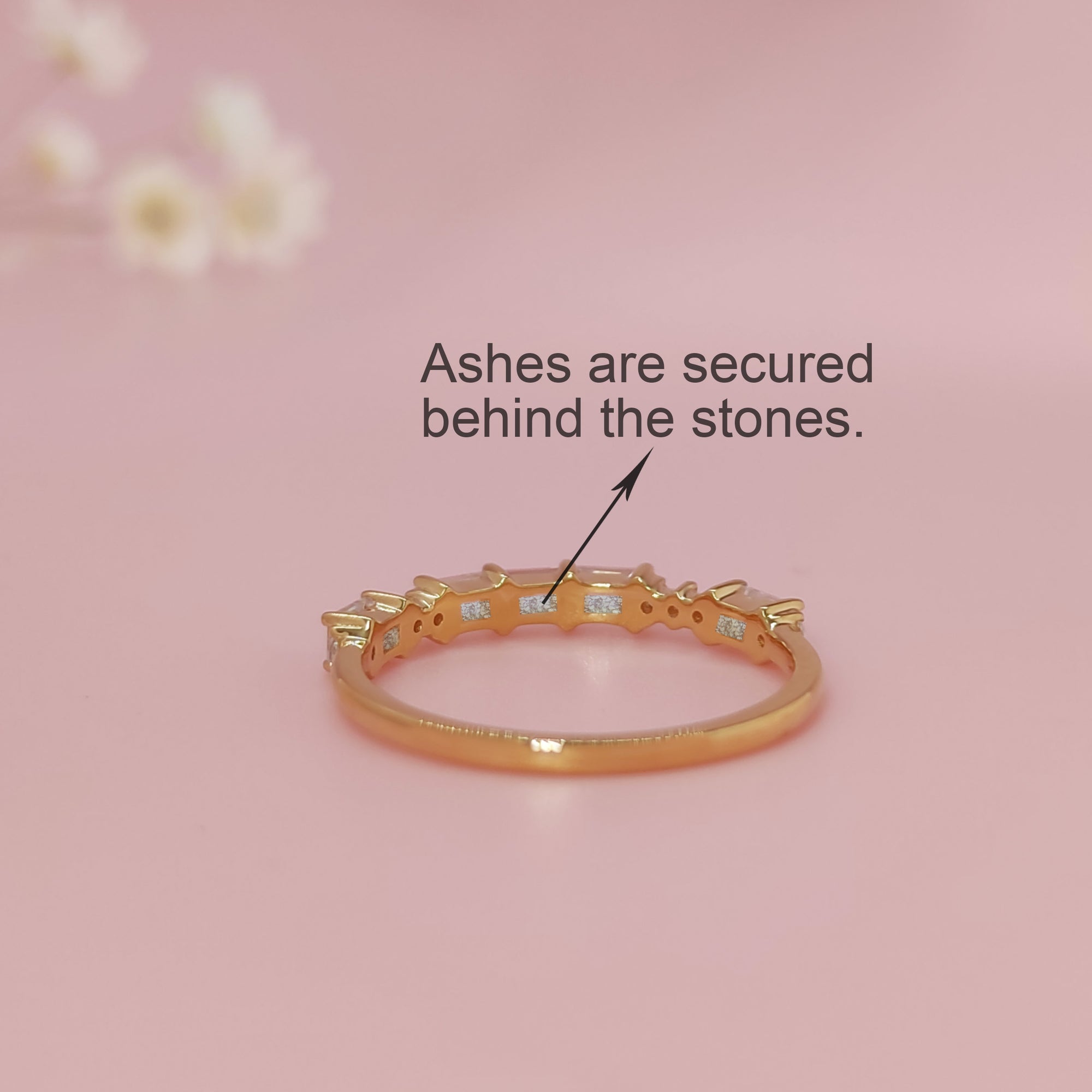 Personalized Moon Shine Ashes Ring for Lasting Memories