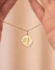 Vogue Cross-Tread:Solid Gold Footprint Necklace